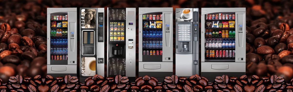 Verschiedene Verpflegungsautomaten von SNACKPROFIS nebeneinander